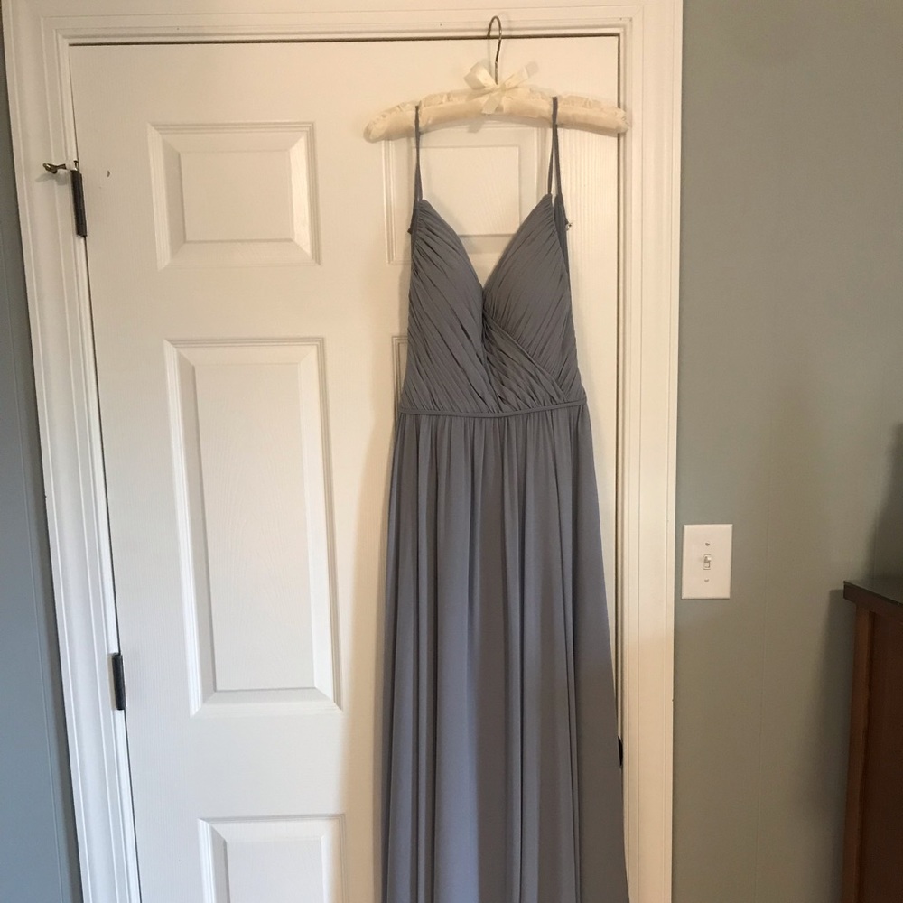 Morilee chiffon bridesmaid dress with keyhole back